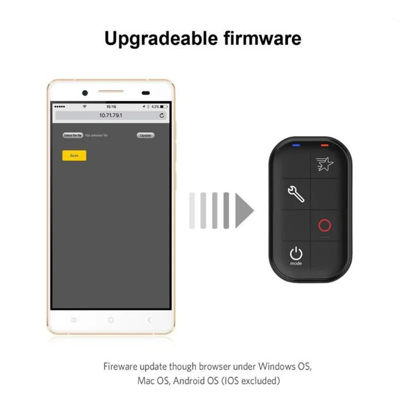 Пульт дистанционного управления TELESIN Wi Fi для экшн камеры Go Pro Hero 5 аксессуары
