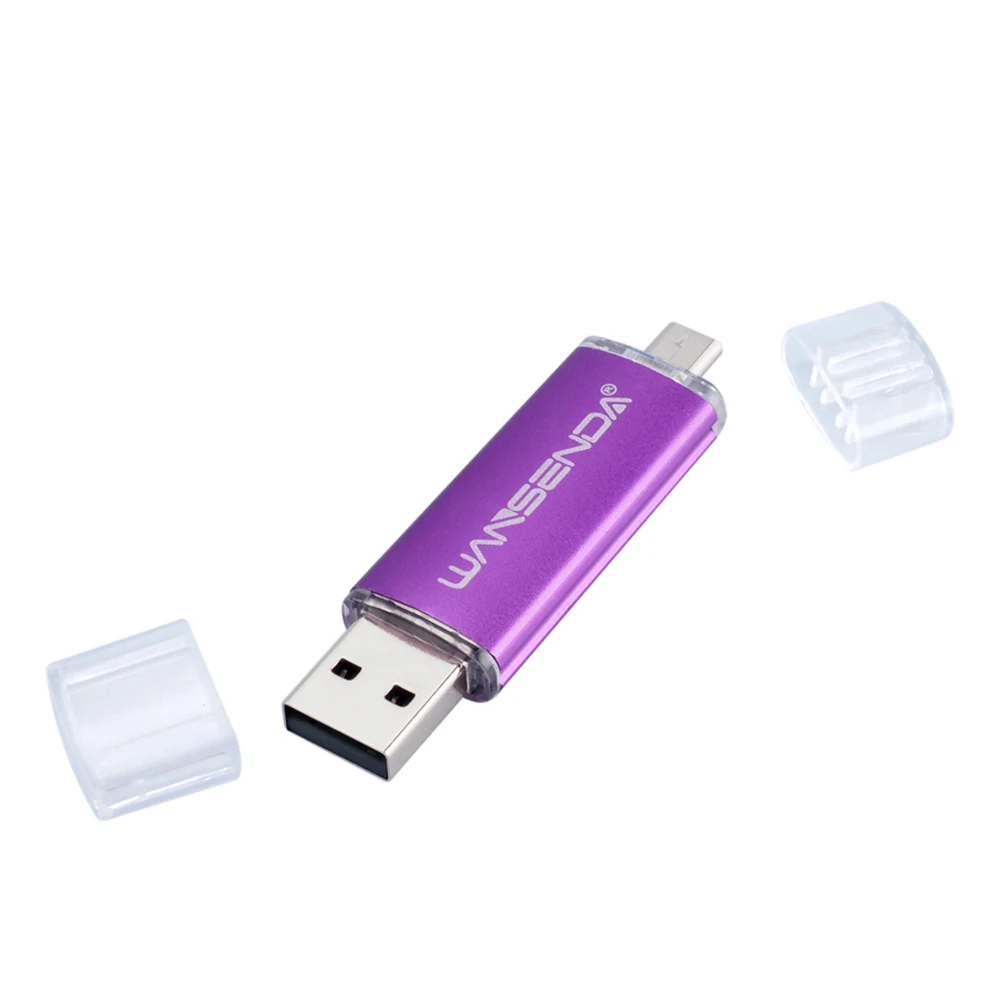 Фиолетовый WANSENDA USB 2,0 OTG USB флеш-накопитель для телефонов на Android 256 ГБ 128 ГБ 64 ГБ флеш-накопитель 32 Гб 16 Гб Micro USB карта памяти 8 Гб флешка - Цвет: Фиолетовый