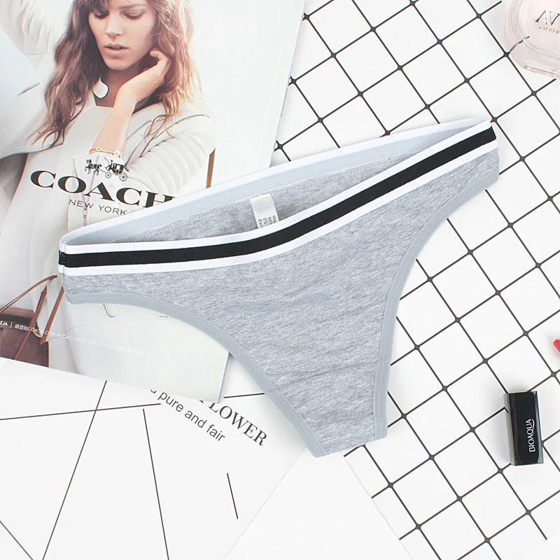 12PCS Fashion New Sexy Thong Women Underwear Panties Soft Cotton Woman G-string High Quality Female Underpants