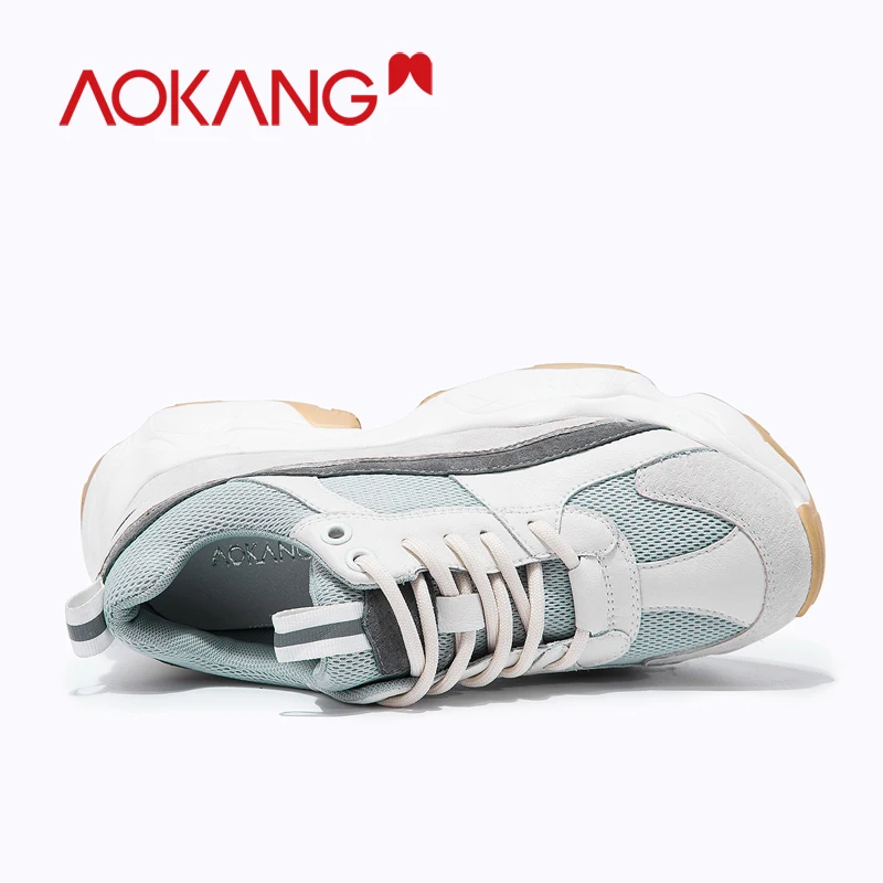 Женские кроссовки на платформе AOKANG черные из вулканизированной резины