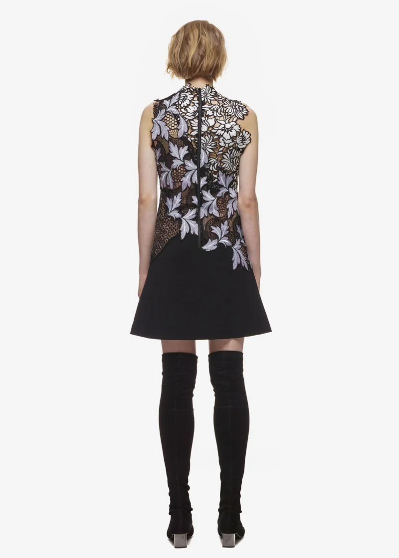 Лето 2019 мини-платье сексуальное платье знаменитостей в стиле пэчворк кружевное