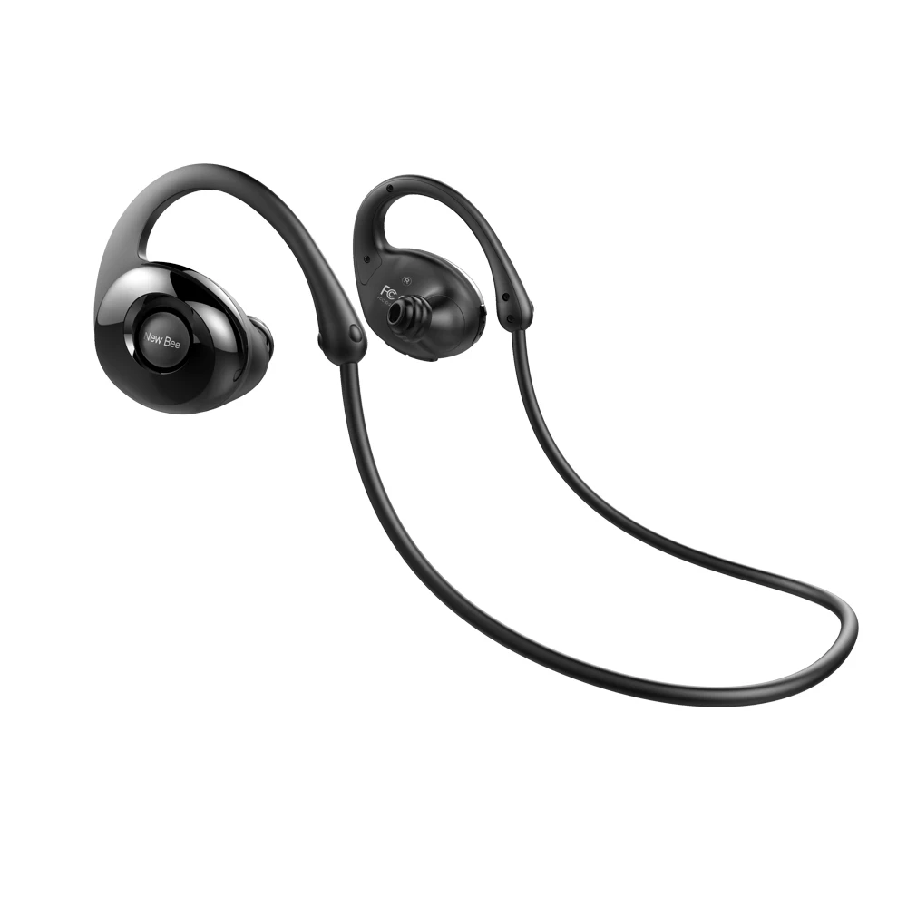 Black Новинка, Bee гарнитура, Спортивные Bluetooth наушники, беспроводные наушники, дизайн улитки, HiFi наушники с микрофоном, шагомером, приложение для телефона - Цвет: Black