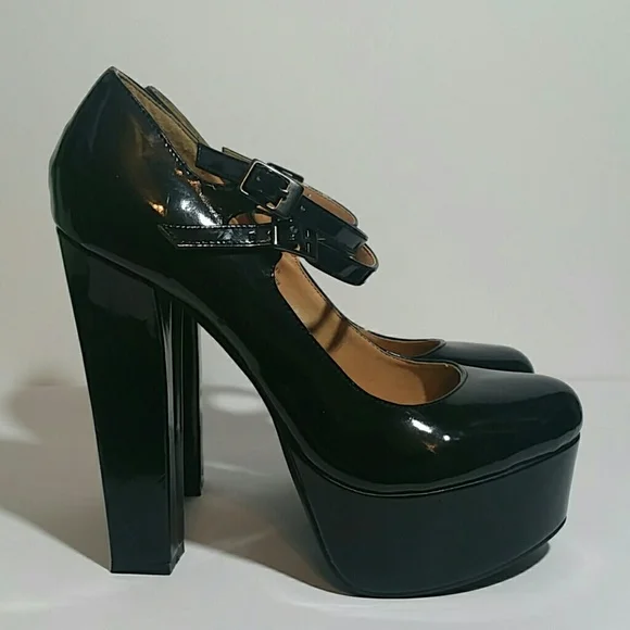 FSJ классические женские Туфли Мэри Джейн на черной платформе с круглым носком