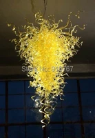 glossy yellow murano glass drop chandelier lighting
