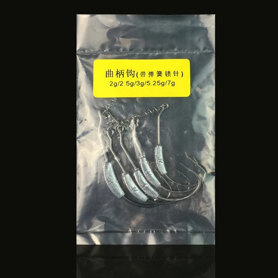 5 шт./лот со свинцовой головкой коленчатый крючок рыболовный джиг мягкий для