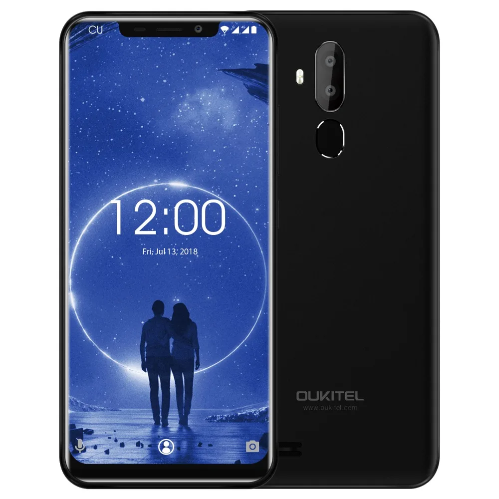 OUKITEL C12 Face ID 6,1" 19:9 смартфон с отпечатком пальца Android 8,1 мобильный телефон MTK6580 четырехъядерный 2G ram 16G rom Dual SIM разблокировка