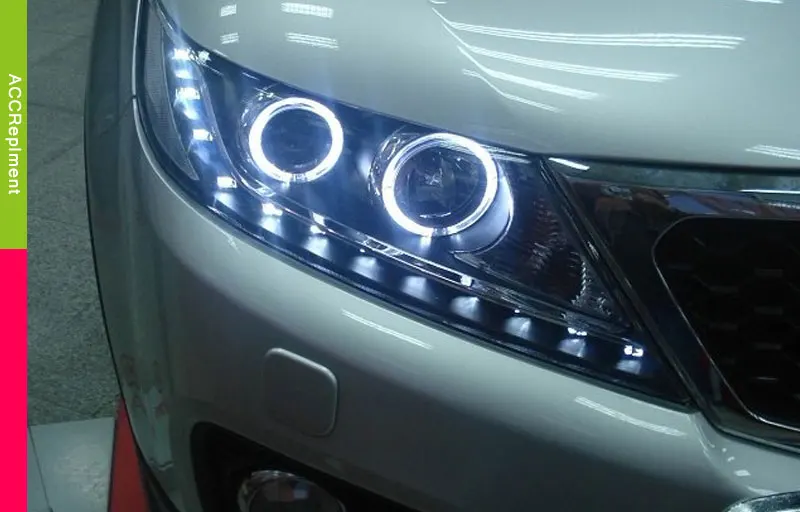 Автомобильный Стайлинг для Kia Sorento фары 2011-2013 Sorento светодиодный головной фонарь Ангел глаз фары би ксенон передние аксессуары ближнего света