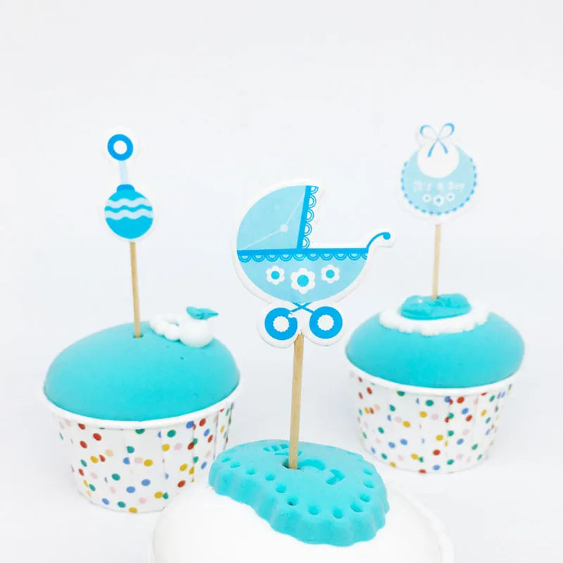 18 шт./лот это мальчик/девочка Топпер для кексов тематические Мультяшные товары