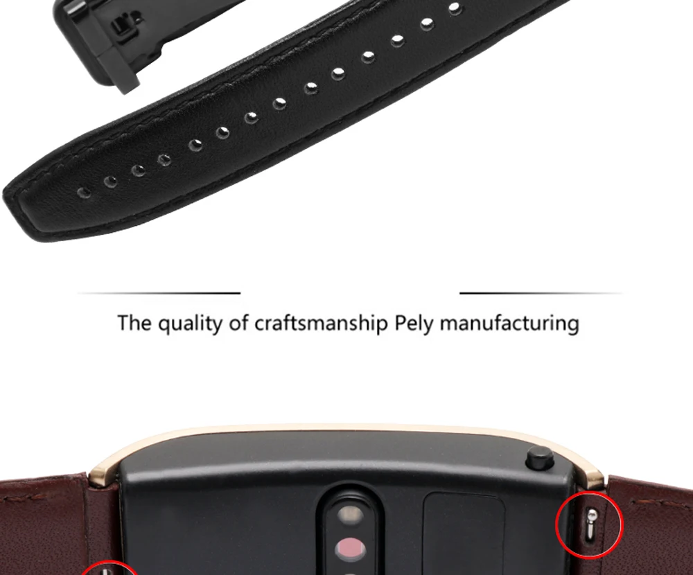 Soft calf leather strap striped watch band for HUAWEI B5 smart Bracelet replacement wrist strap