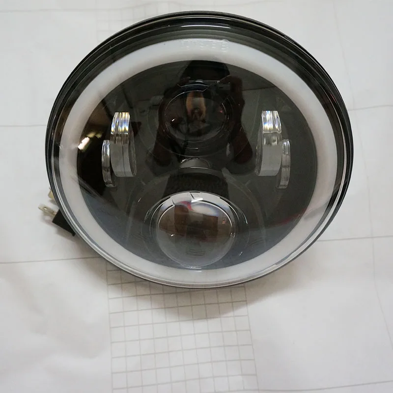 Пара 7 дюймов черный проектор светодиодные фары комплект 50 Вт RGB Halo с Bluetooth пультом