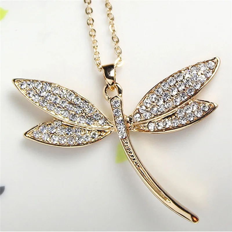 Женская винтажная подвеска в форме стрекозы Pinksee металлическая цепочка