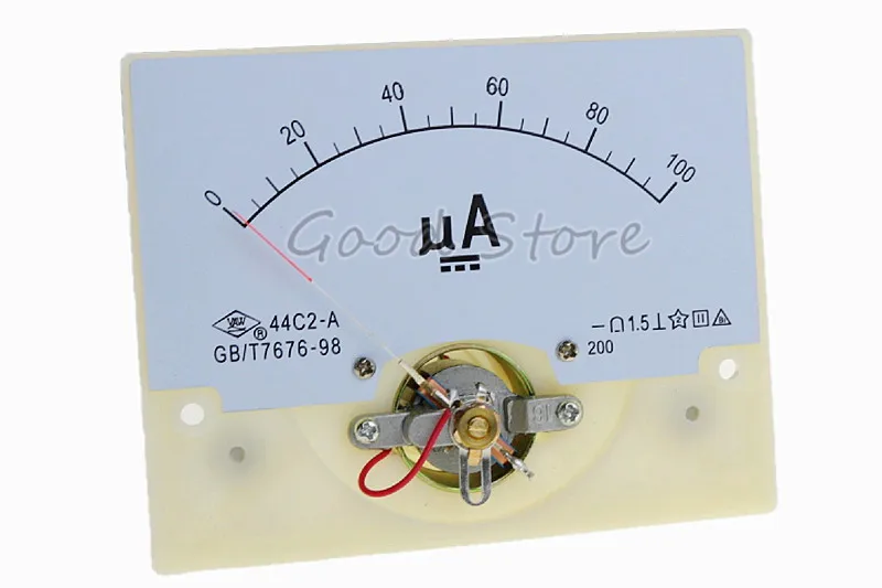 Аналоговый амперметр 44C2 50uA 100uA 200uA 300uA 500uA DC Панель AMP измеритель тока|Измерители
