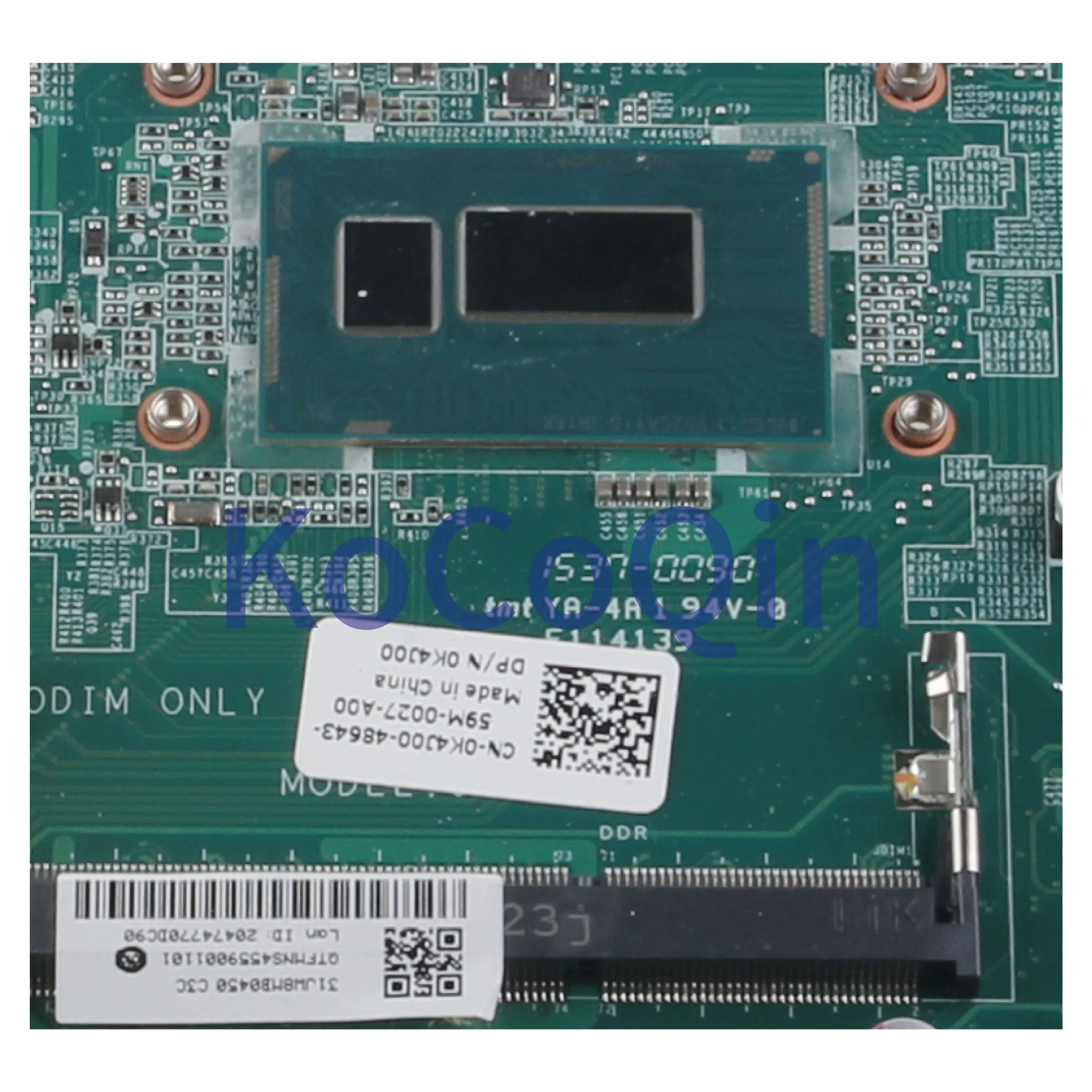 KoCoQin материнская плата для ноутбука DELL Vostro 5480 V5480 Core I3 4005U SR1EK CN 0K4J00 DAJW8GMB8C1