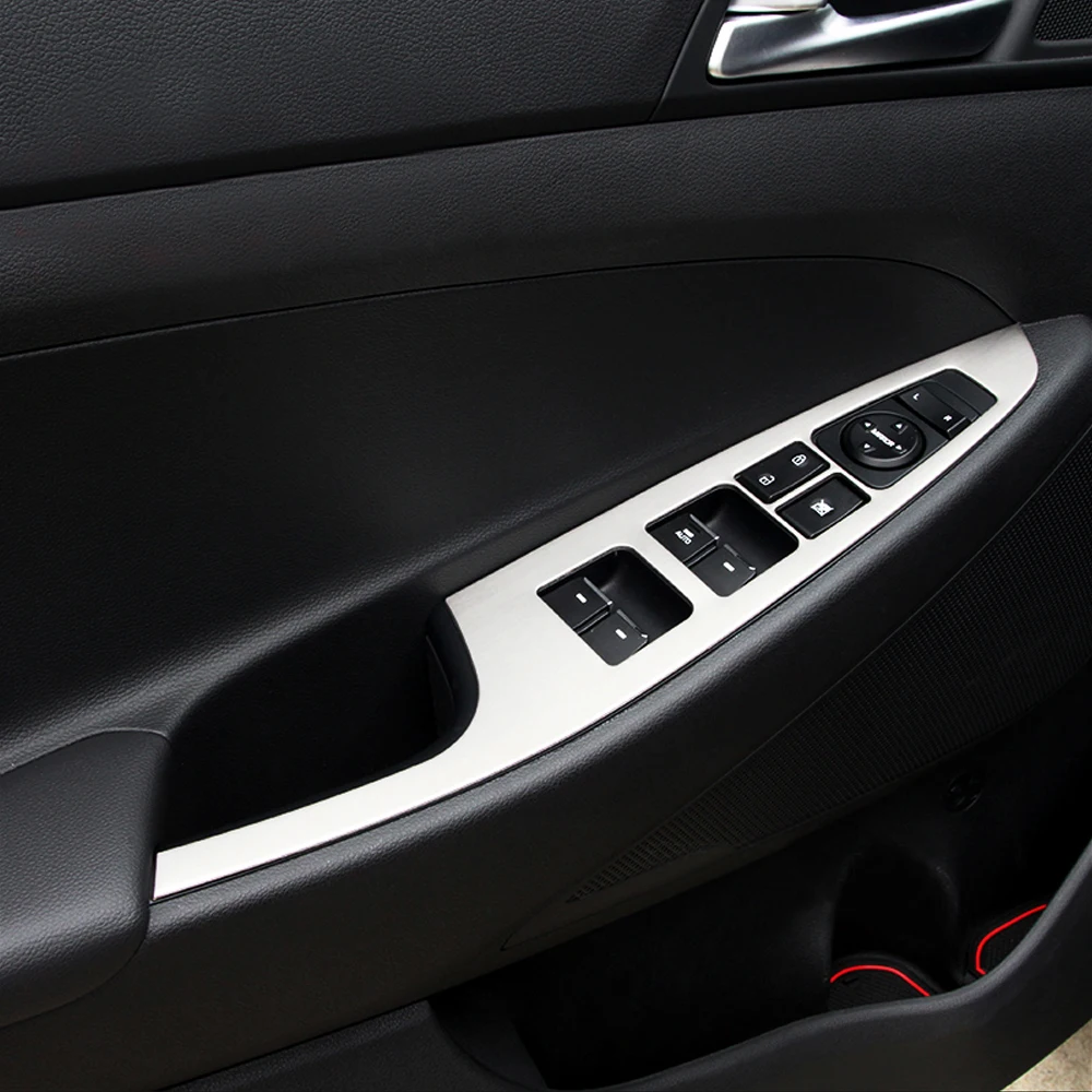 Car styling Stainless Steel Interior Decoration Door Window Switch Cover Trims For Hyundai Tucson 2015 2016 Accessories | Автомобили и