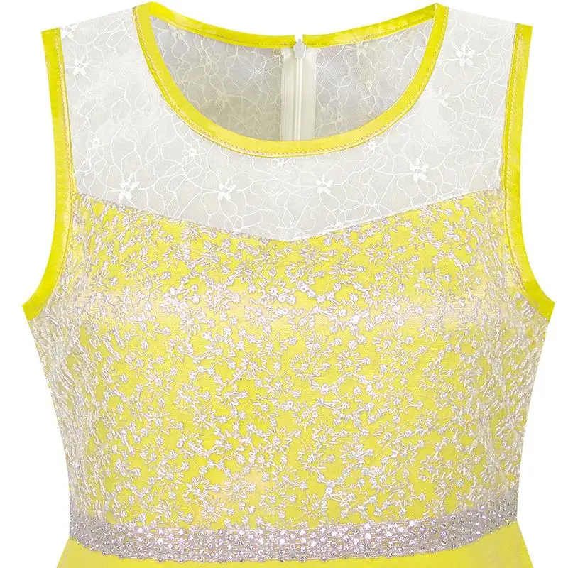 Sunny Fashion платья для девочек платье горный хрусталь Шифон Подружка невесты Танец Мяч Макси Платье
