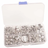 one box of antiqued silver metal spacer beads wcontainer for jewelry making