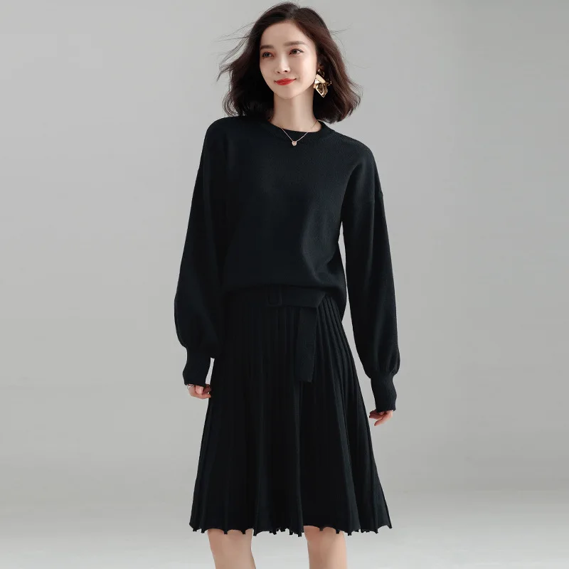 Sweater Pullover Small Sweet Long Dress In The Wind Of New Fund 2019 Autumn Winters Is Knitted Render Skirt Suit Or Two | Женская одежда