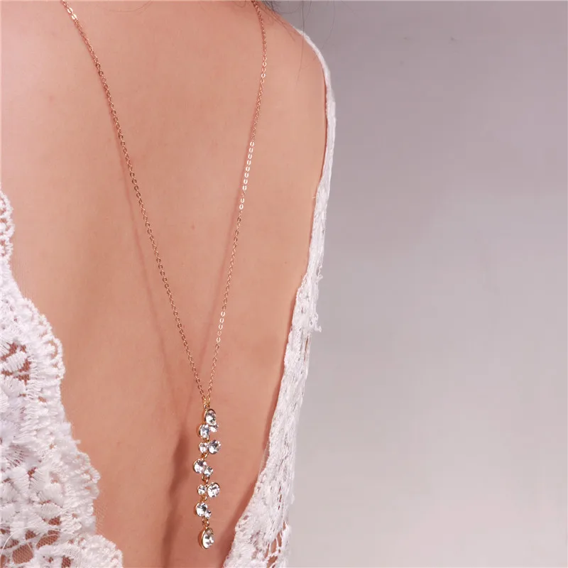 Длинное ожерелье с подвеской-подвеской глубоким v-образным вырезом свадебный