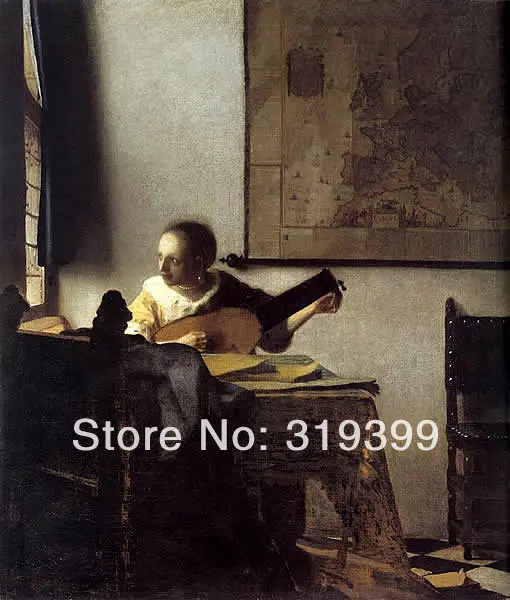 Johannes Vermeer 100% ручная работа льняной холст Картина маслом Размножение женщина с