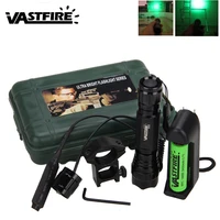 5000lm xm l q5 led tactical hunting light violetgreen weapon flashlightrifle scope mountpressure switch18650chargebox gift