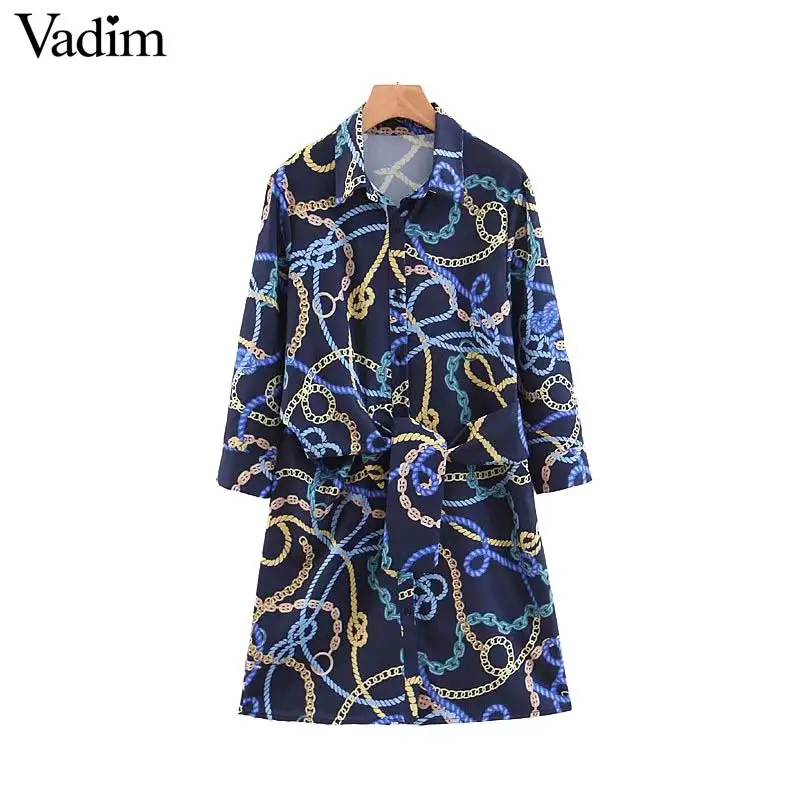 Vadim женское мини-платье с бантом на талии в европейском стиле ТРАПЕЦИЕВИДНОЕ