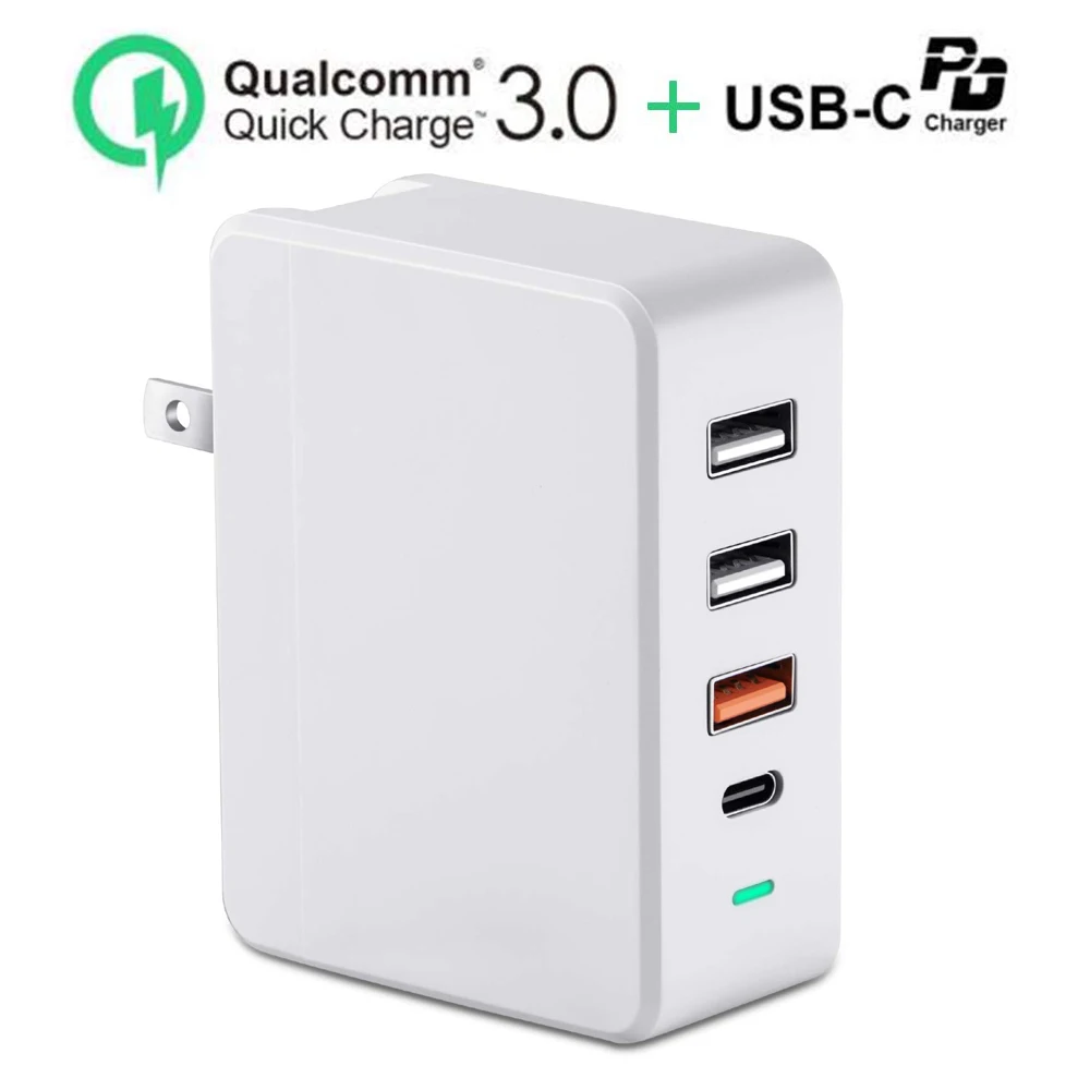 Настенное зарядное устройство USB C с 4 портами 50 Вт адаптер зарядного устройства PD