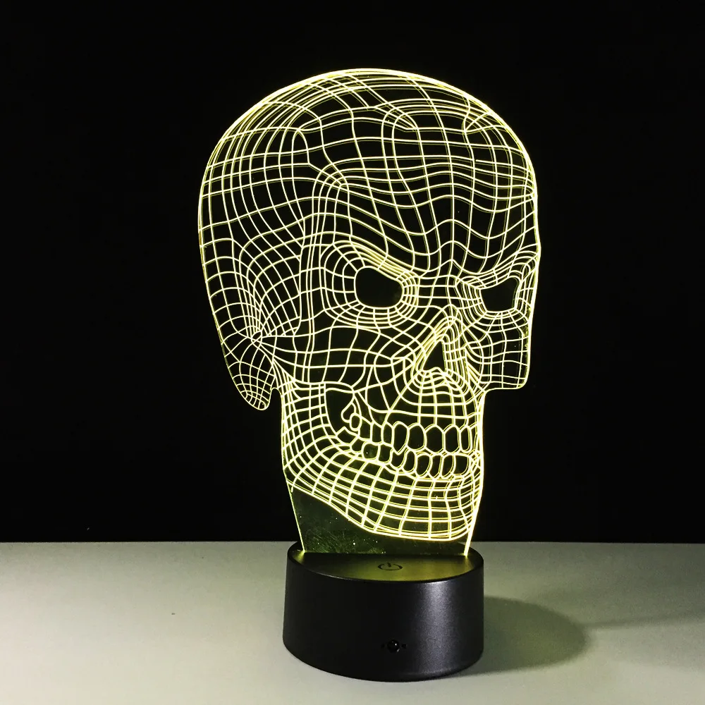 Новый скелет 3D светодиодные лампы 7 Цвет изменения ночной Светильник Фул стол с