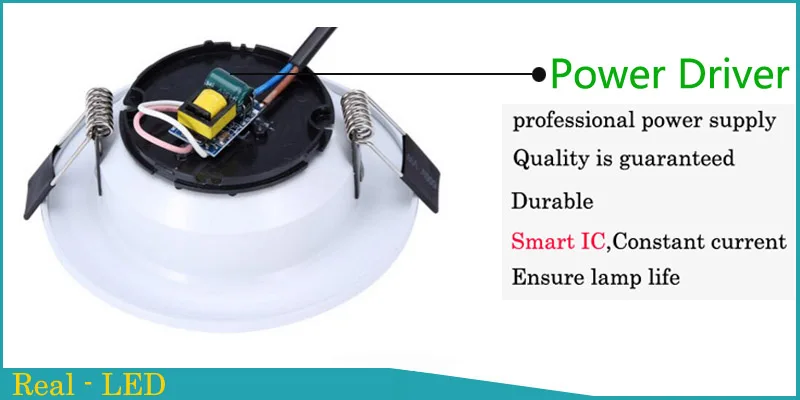 100% настоящий Вт Встраиваемый светодиодный потолочный светильник 3 5 7 9 12 15 20 30