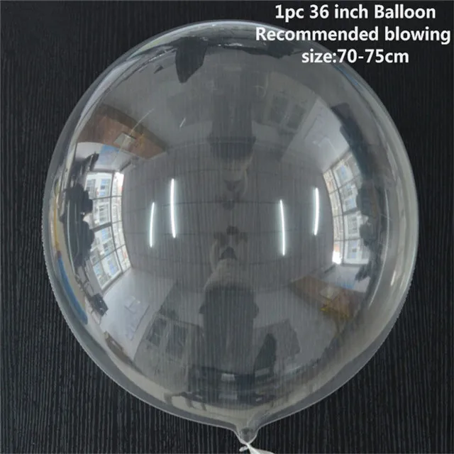 1pc 36inch DIY перо светящиеся воздушные шары Bobo Прозрачные Шары прозрачные круглые шары для дня рождения украшения детей - Цвет: 1pc 36inch