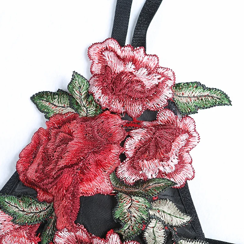 Женский корсет с вышивкой розы сексуальное нижнее белье бюстгальтер пуш ап