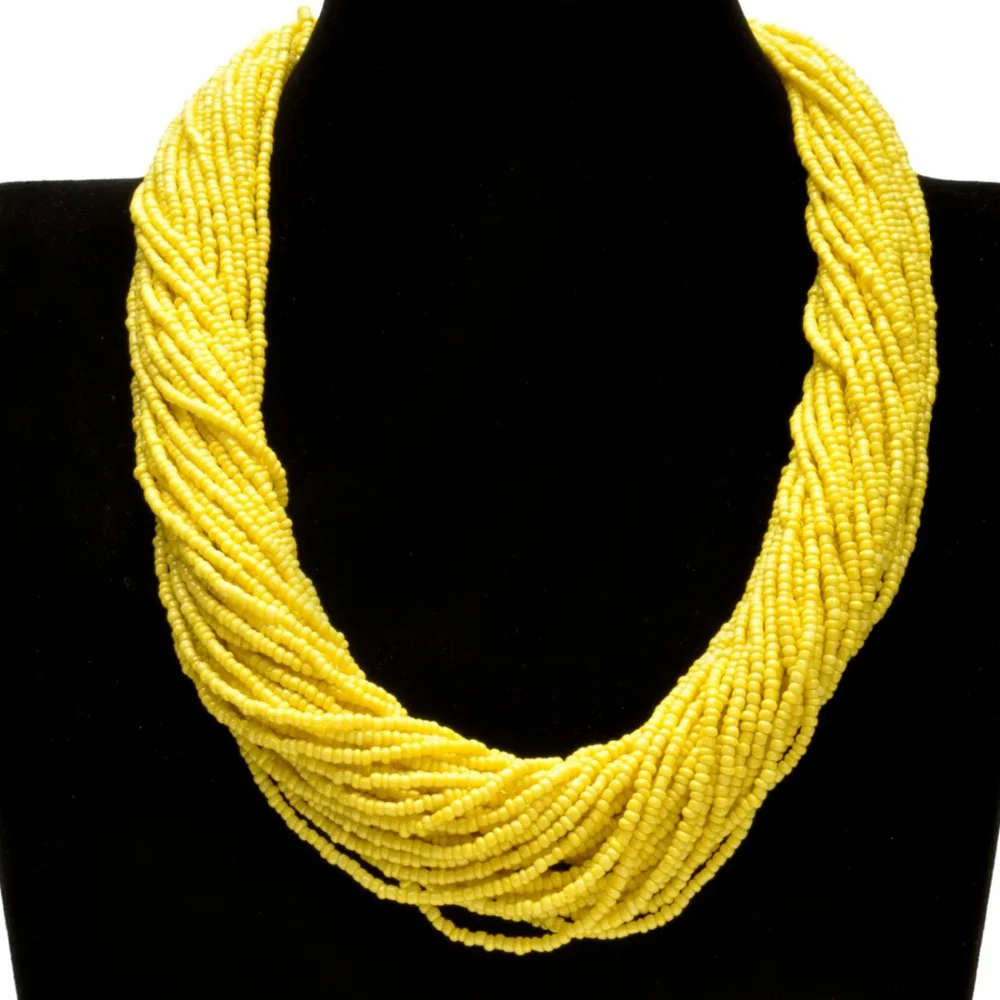 16 креативных однотонных 40-слойных цепочек в виде нагрудника колье пластиковые