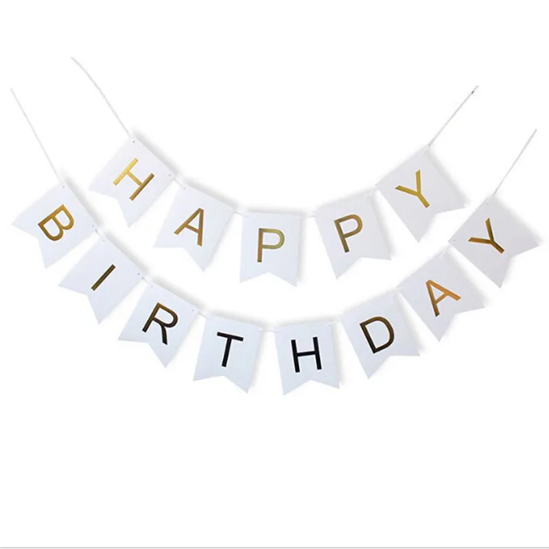 

New 1set Gold Tissue Paper Letter Hanging Garlands Happy Birthday Banner Boy Girl Baby Shower Decoration Party Supplies Decor