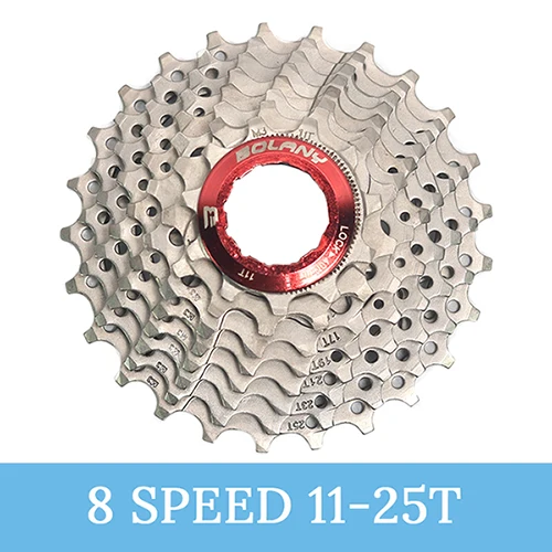 Bolany Кассета для велосипеда 8S 9S 10S 11 speed 11-25 11-28 11-32 11-36T велосипед дорога MTB свободного хода Cogs Звездочка совместима 105 R8000 R7 - Цвет: 8Speed 11-25T
