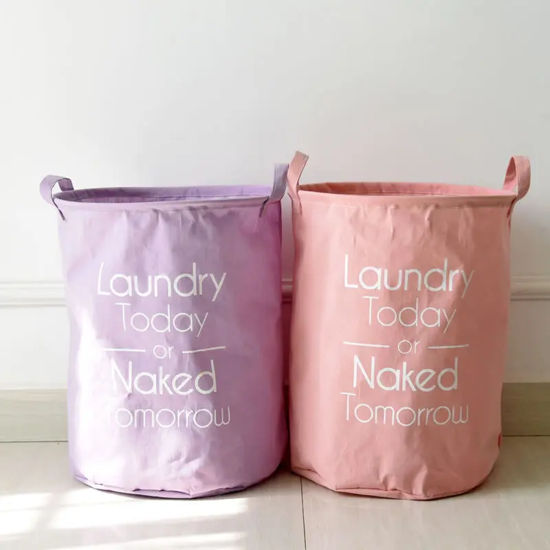 Корзина для белья из хлопка и льна Zakka винтажная однотонная корзина