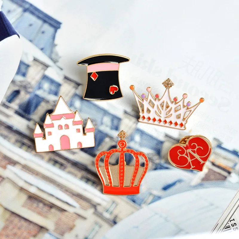 Кролик кошка мороженое замок корона брошь для женщин принцесса Волшебная Шляпа