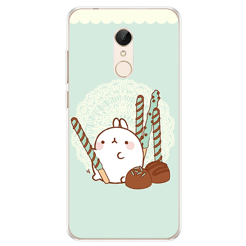Милый чехол Molang с кроликами мягкий силиконовый из ТПУ для телефона xiaomi 4 5 6 6X 8 note3