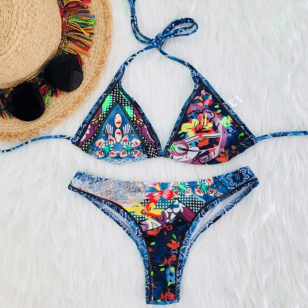 Женский раздельный купальник бикини Раздельный в полоску пуш ап 2019|Комбинезоны| |