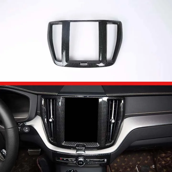 Для Volvo XC60 углеродного волокна Стиль навигационная коробка автомобиля Стикеры навигационный переключатель Панель