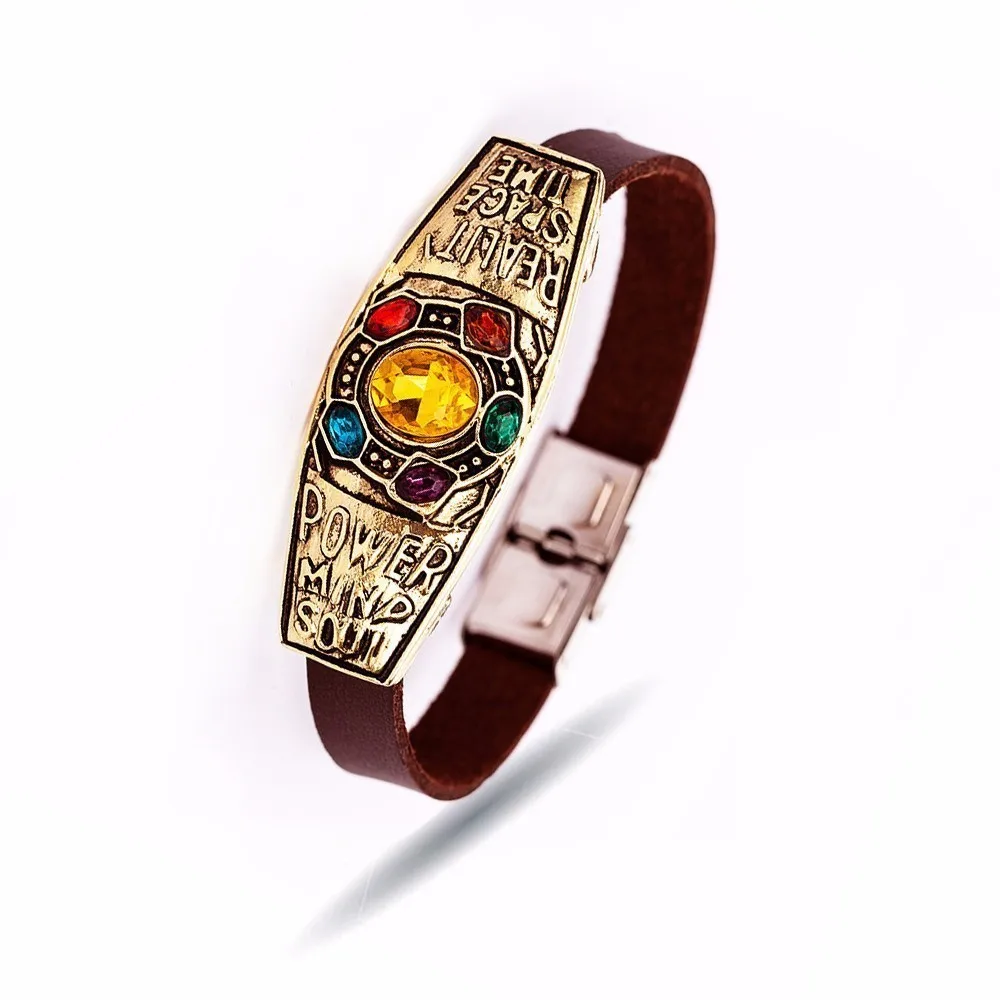 Горячий новый камень душа танос браслеты Марвел Мстители с подвесками браслет