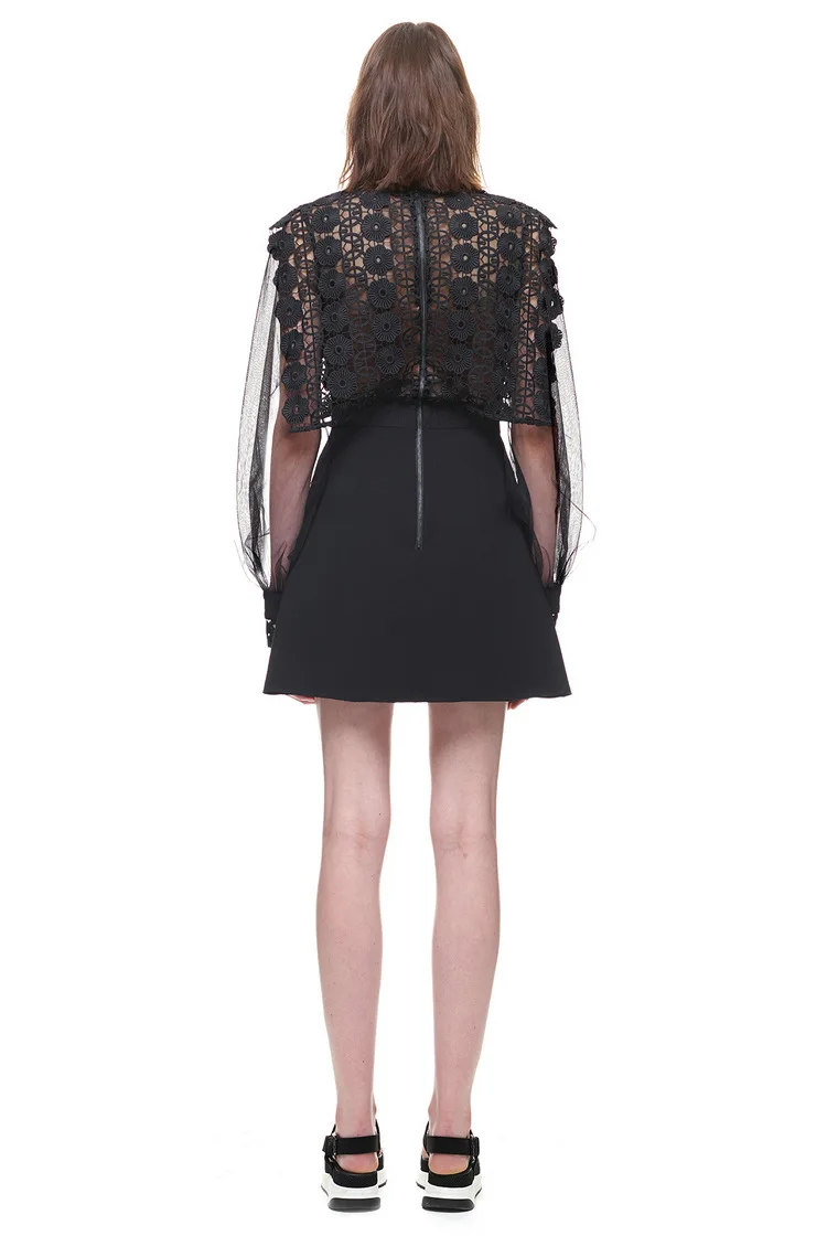 SMTHMA 2021 Новое поступление подиумное летнее кружевное платье с вырезом Сетчатое