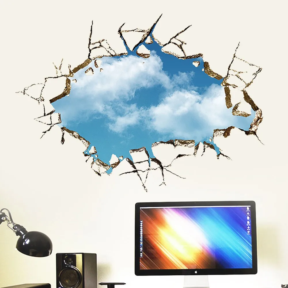 Креативные 3D настенные наклейки художественная Наклейка Настенная обои Декор