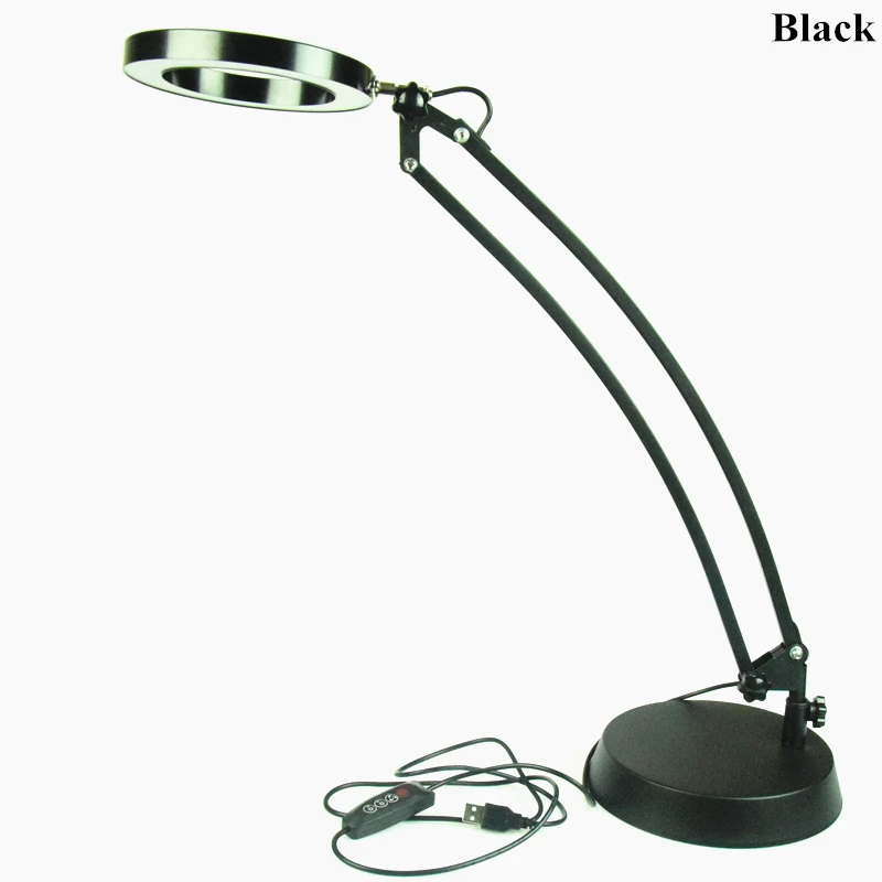 Black AIFENG Светодиодная настольная лампа с регулируемой яркостью, usb-зарядка, лампа для чтения, Рабочая лампа 8 Вт 600LM, настольная лампа, 3 режима, защита глаз, настольные лампы - Цвет корпуса: Black