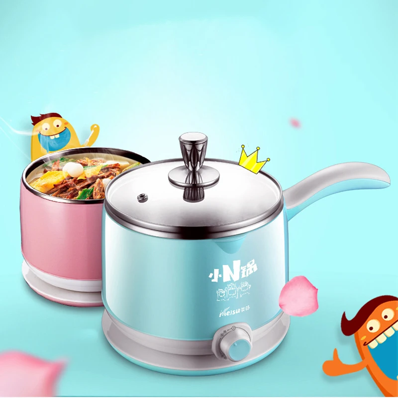 Мини multi плиты 1.5L еда класс нержавеющая сталь Hot Pot электрическая плита пару суп горшки идеально подходит для общежития и дома