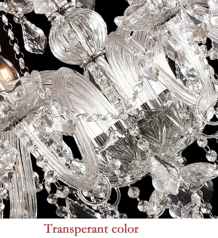 Transparent color K9 Хрустальная люстра для Гостиная люстры для спальни de cristal украшения Тиффани подвески и люстры домашние огни - Цвет абажура: Transparent color