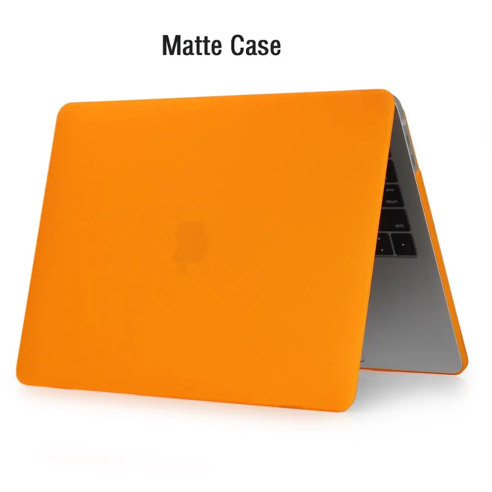 Matte Orange Чехол для ноутбука Apple MacBook Air Pro retina 11 12 13 15 для mac book Pro 13,3 15,4 дюймов с сенсорной панелью A1706 A1708 A1989 - Цвет: Matte Orange
