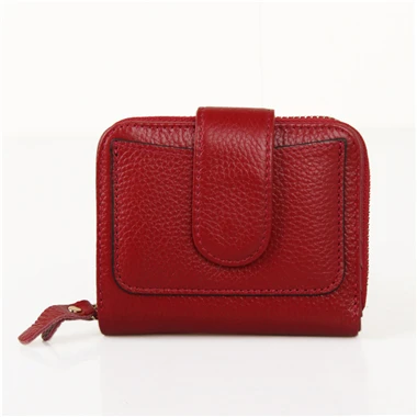 dark red Женские кошельки в западном стиле, на молнии и застежке, из коровьей кожи, снаружи+ из искусственной кожи, внутри, Женский кошелек, большая вместительность, Billetera - Цвет: dark red