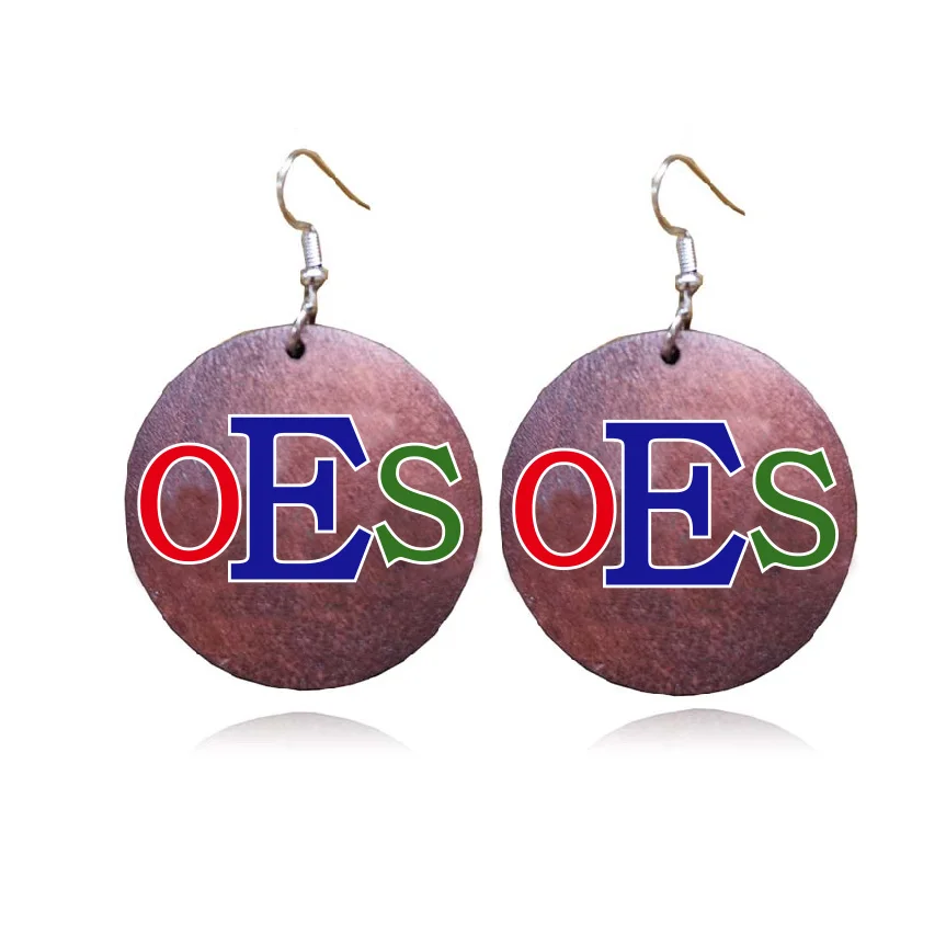 Серьги подвески OES в африканском стиле из натурального дерева|Серьги-подвески| |
