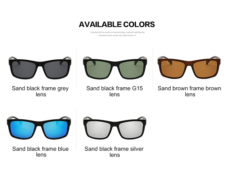 Мужские квадратные солнцезащитные очки поляризованные Винтаж фирменный дизайн