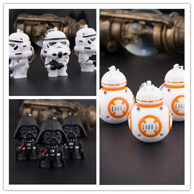 Звездные Войны Пробуждение силы BB8 R2D2 Droid Робот СВЕТОДИОДНЫЙ Брелок фигурка штурмовика клон ремень Дарт брелок Вейдер 2