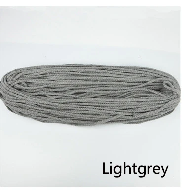 Lightgrey 80 метров 7 мм 8 делений круглый хлопок шнур декоративная веревка витой хлопчатобумажный Канат Плетеный шнурок веревки DIY Домашний текстиль ремесло - Цвет: Lightgrey
